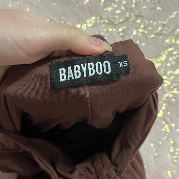 BABY BOO FASHION chocolate brown halter top and lace up flared pants set - Picture 10 of 10